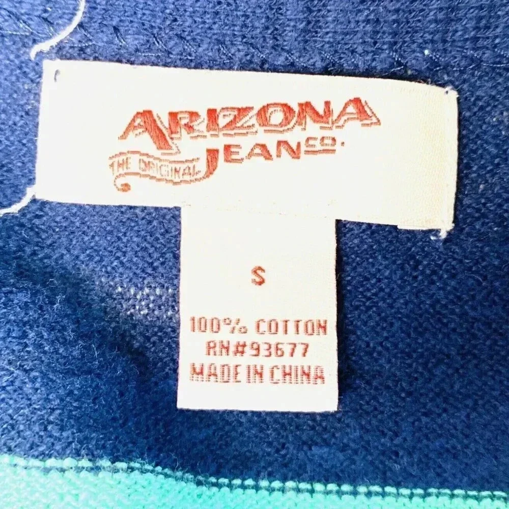 ARIZONA Women Long Sleeve Button Down Striped V-Neck Cardigan Top Size Small